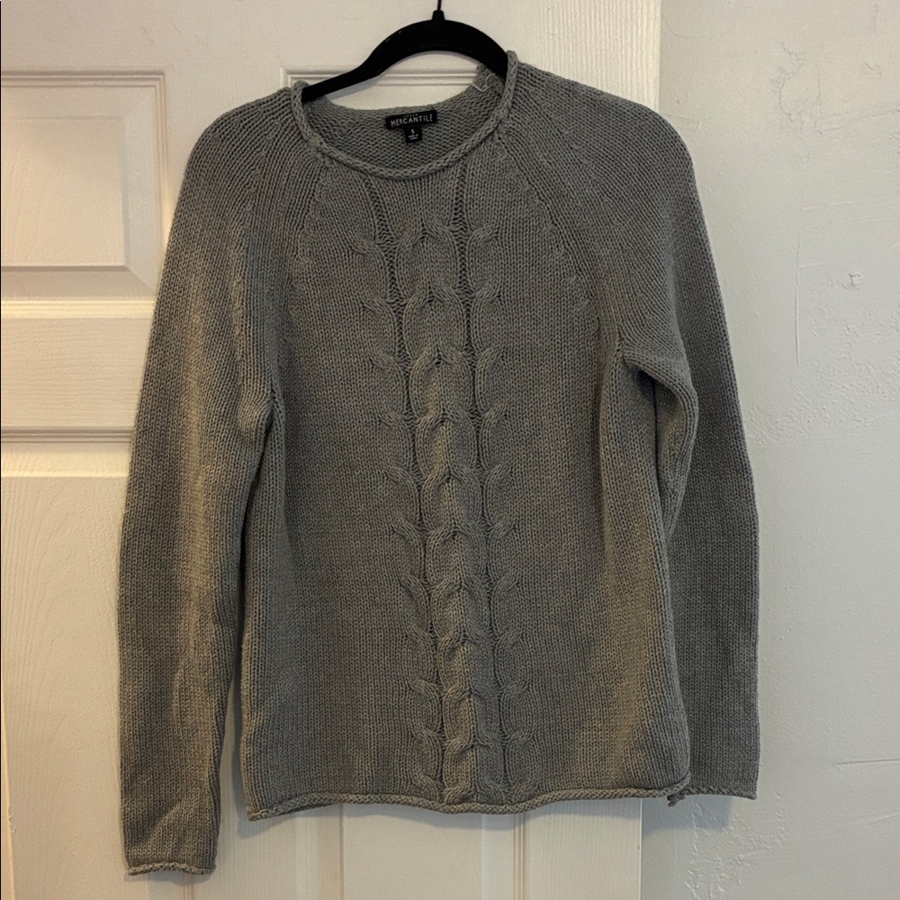 J. Crew Gray Cable Knit Sweater